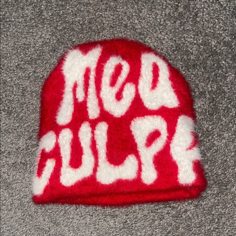 Red and White Kids Beanie